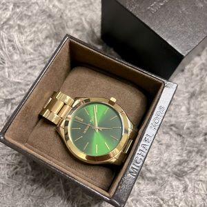 Michael Kors gold and green watch